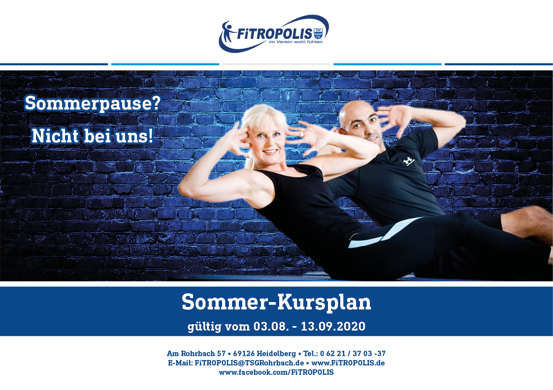 Sommer-Kursplan Fürs FiTROPOLIS Steht